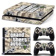 GTA5 COOL vinyl decal Skin Stickers For Playstation 4 PS4 Console+ 2 pcs stickers For ps4 controller