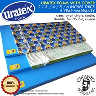 Uratex Foam with Cover 2 3 4 5 6 inches 100 ORIGINAL ( Single Double Queen Family )