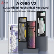 AJAZZ Ak980v2 Mechanical Keyboard Tri-mode Bluetooth Wireless Customized Keyboard Office E-sports Ga