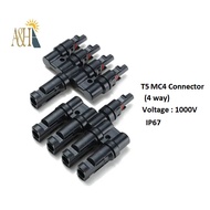 A&H MC4 Connector 4 to 1 T Branch for Solar Panel Cable Connection T5 (4 way)