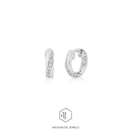 Maison de Jewels - Small Twist Hoop Earring ต่างหูเงินแท้ ต่างหูห่วง ต่างหูใส่ทุกวัน ต่างหูเพชร ต่าง