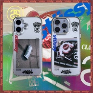 STUSSSY World tour automobile culture illustration label Electroplated photo frame Phone Case Suitab