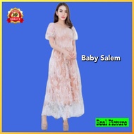 party tile mesh korea style dress wanita rachel baju gaun natal pesta