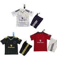 MU Kids Kit 2025 2026 Children Cunha Mbeumo Home Awwy Third Soccer Jersey