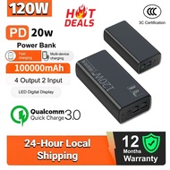 【CCC】100% Origina 120W High Capacity Powerbank 100000mAh Powerbank Fast Charging  | 4 output 2 input