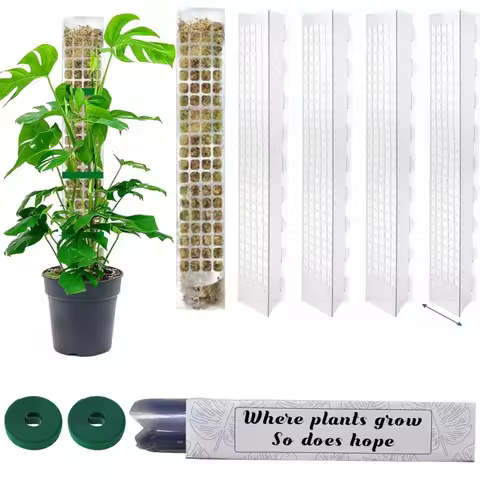 24/36/48Inch Climbing Plant Water Moss Column Indoor Plastic Moss Pole for Sphagnum Support Potted P
