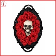 fulaide Aesthetic Skull Wall Art Spider Web Skull Ornament Halloween Gothic Skull Wall Decor with Re
