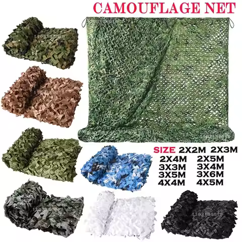 Camouflage Net White Blue Beige Desert Hunting Hidden Net Outdoor Awning Garden Shade Gazebo 2x2m 3x