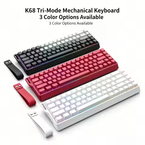 K68 RGB Backlight Three-Dimensional Keycap PBT Wireless Mechanical Keyboard Bluetooth 2.4G 68 Keys f