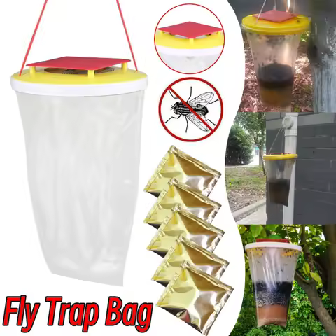 3-1PCS Hanging Fly Catcher Trap Fly Trap Insect Bug Killer Fly Catching Bag Non-toxic Fly Lure Bag G
