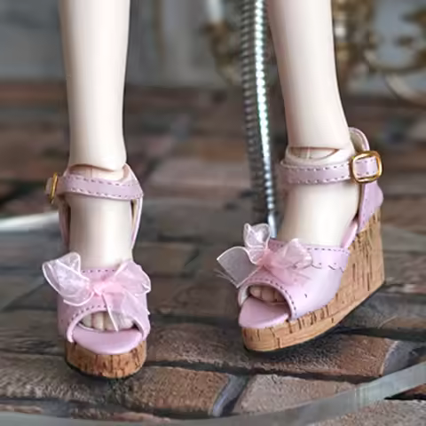 1/4 1/3 BJD Shoes MSD SD Bow Thick soled high-heeled sandals Supper Dollfie DREAM DK DOD Dollmore SO