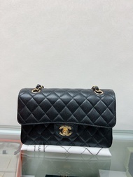 新淨✨Chanel 黑金荔枝牛 cf 23 small classic flap bag