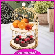 [Sunnimix3] Double Layer Cake Stand Practical Candy Plate Cake Stand Fruit Rack Dessert