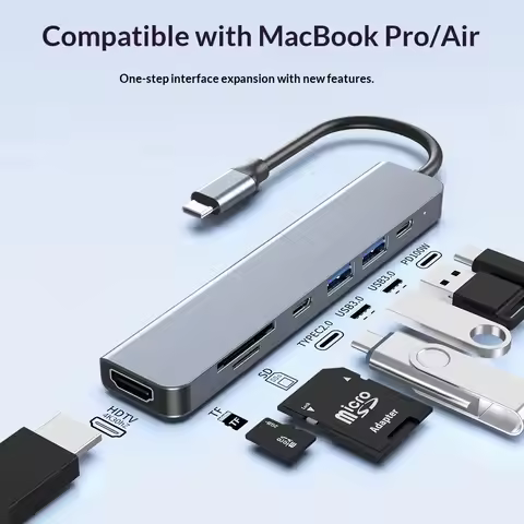 4K HDMI-Compatible USB 3.0 2.0 Type C PD Charging Dock for MacBook iPad Samsung S10 Dex TV Mouse Key