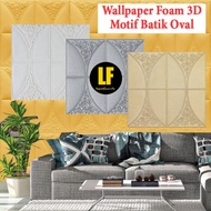 AA Wallpaper Foam 3D Bata Motif Batik Oval WallPaper Sticker Premium