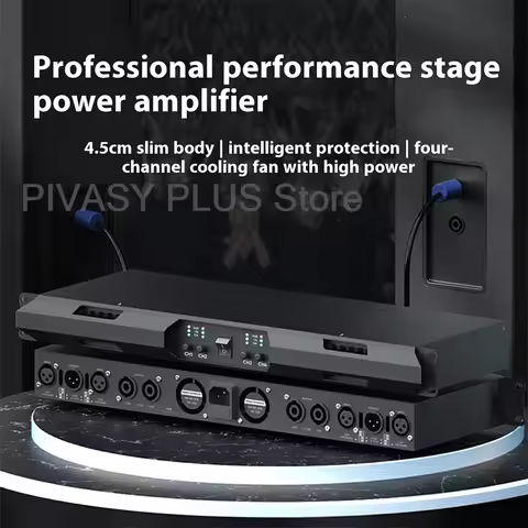 600Wx4 Professional Power Amplifier Pure Class D 4 Channel Digital Sound Amplifier Support 110V 220V