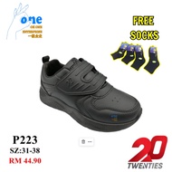 Kasut Sekolah Hitam Black School Shoes TWENTIES P223