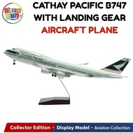 46cm 1:160 Cathay Pacific Airlines Boeing B747 Diecast Airplane Model with Landing Gear Display Stan