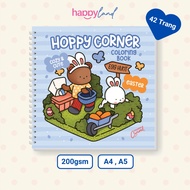 H0ppy C0rner Coloring Page Set, Book of 42 200gsm Thick Paper Paintings, A4 A5 Size, Coloring Pages 