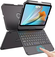 BAMCOO Trackpad Keyboard Case for iPad Mini 6 Gen 2021-8.3 inch, 360° Rotatable Case with Keyboard, Protable Slim Case with Pencil Holder for iPad Mini 6th Generation A2567 A2568 A2569 - Black