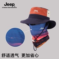 JEEP Sun Hat for Men Summer Sun Protection Face Mask Men's Hat Outdoor Sun Hat Men's Hiking Hat Fish