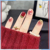 Nailbox, Short square nailbox, simple short square fake nails LK13441, simple short red fake nails