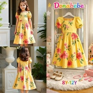 Floral Dress Kids Cute Gaun Bunga Budak Perempuan Baju Raya Event Dress Glam Wedding Dress Yellow Dr