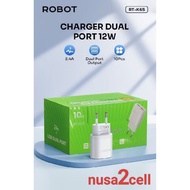 (1BOX) ROBOT RT-K6S ROBOT RTK6S K6s dual usb 2.4A 12W ORIGINAL Charger/ OFFICIAL 1 year WARRANTY