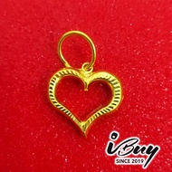 IBUY 916 Gold Heart Frame Pendant 1.43G 916 (22K) 爱心框框