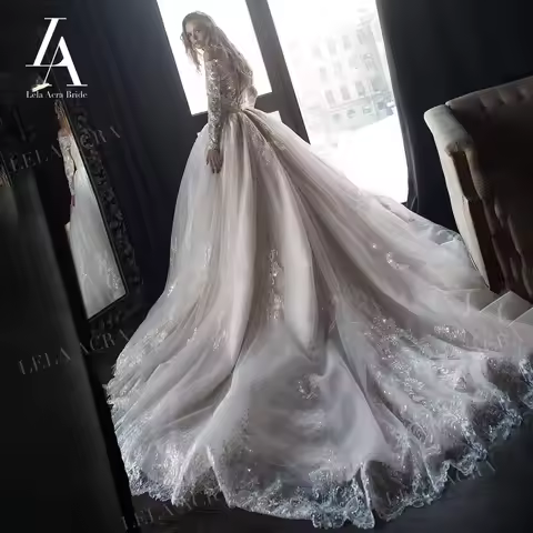 2 In 1 Mermaid Wedding Dress 2026 Long Sleeve Sweetheart Detachable Train Princess Bride Gown LelaAc