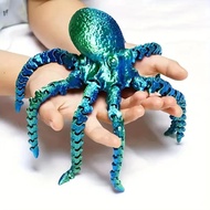 3d Printed Flexible Octopus, Laser-Cut Colorful Soft-Bodied Animal, With Movable Joints, Creative To