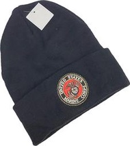 美國 海軍陸戰隊 USMC 徽章 保暖 紀念 小帽 黑色