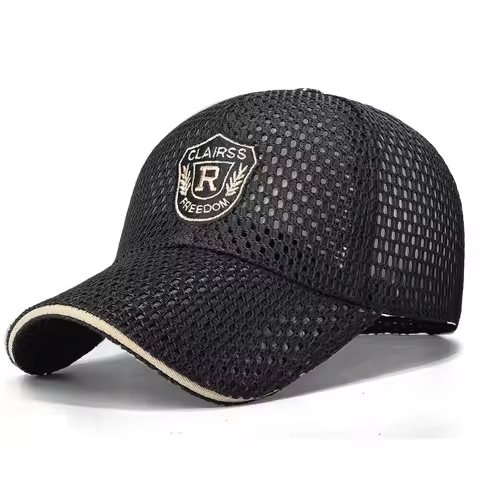 Multicolor Mesh Baseball Cap Embroidery Pattern Breathable Mesh Sun Hat Woven Adjustable Size Breath