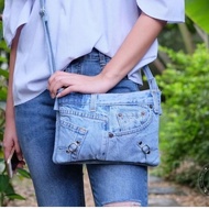 Handmade Denim Jeans Sling Bag Lightweight Crossbody Bag Beg Sling Kain Jeans