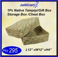 JolliCart 1Pc Native Tampipi/Gift box/Storage box/Chest L12''xW12"xH4"