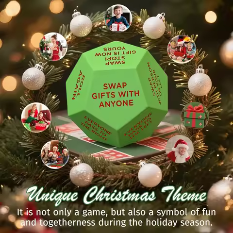 1pcs Santa Swap Gift Exchange Dice,Christmas Stocking Stuffers Gift Exchange Dice Games for Friends 