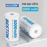 Pin D sạc BESTON 5000mAh - Vỉ 2 pin đại dùng cho bếp ga, đèn pin, thiết bị công nghiệp, thay thế pin