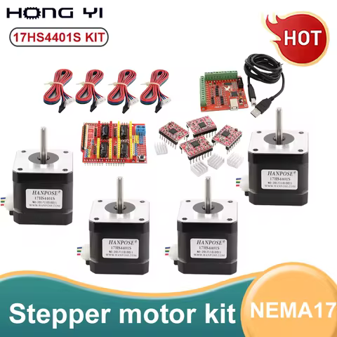 Nema17 Stepper Motor 1.7A 40N.CM 17HS4401S Kit 4 lead + CNC Shield V3 Driver Expansion Board UNO R3 
