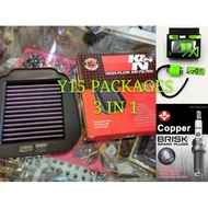 Y15 K&N AIR FILTER+AJI RACING COIL PLUG+BRISK SPARK PLUG 3IN1 PACKAGES