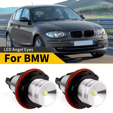 2PCS E39 10W LED Angel Eyes Headlights For BMW 1/5/6/7 Series E87 E39 M5 E60 M5 E61 Touring E63 E64 