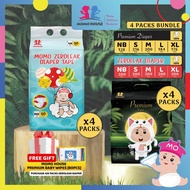 4 Packs Momo Zeroleak Momo House Baby Diaper Tape  - NB / S / M / L / XL