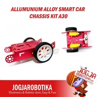 MERAH Car Chassis Kit 2WD 2 WD Aluminum Arduino Smart Car Chassis Kit A30 - Red