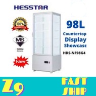 Hesstar HDS-NF98G4 Countertop 4 Side Glass Display Chiller Showcase 98L