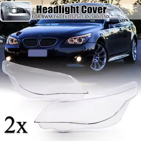 Car Front Headlamp Cover For BMW 5-Series M5 E60 E61 525i 530i 545i 550i 2003-2010 Clear Headlight S