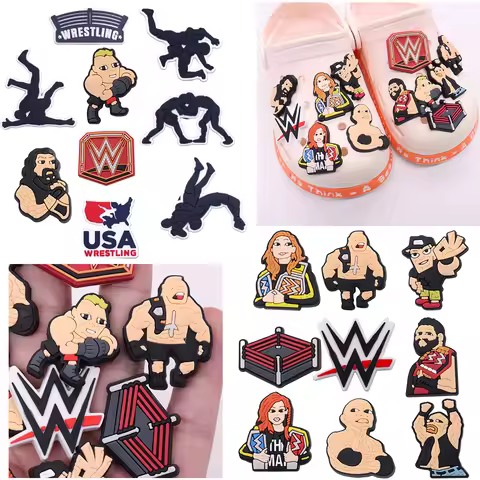 Wrestling Jujitsu Shoe Charm 1-18PCS variou Mix Wholesale PVC Decoration Buckle Fit Sandal Detachabl