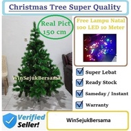 HIJAU Green Christmas Tree 150cm/5ft - Christmas Tree 1.5 Meters/1.5 m