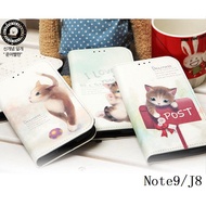 Cat Painted Leather Case Samsung Note9 J8 A60 A40s A70 A20 Case