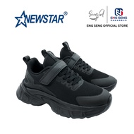 NewStar Black School Shoes W726B [Velcro Strap] Kasut Hitam (SS41-90)