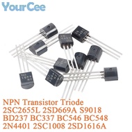 20pcs 2N4401 BC337 2SC2655L 2SD669A BD237 S9018 BC337 BC546 BC548 C1008 S8050 S8550 S9013 S9012 NPN 