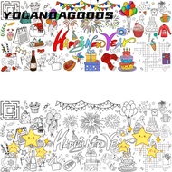 YOLA Giant Coloring Poster, DIY Coloring Happy  Year Doodle Art Banner, Interactive Art Craft Doodle